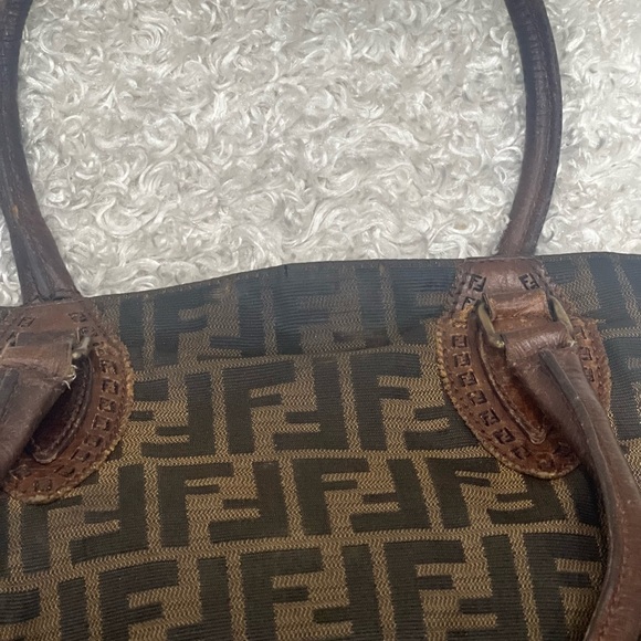 FENDI Tobacco Zucca Chef De Jour Canvas/Leather Medium Tote Bag - Picture 11 of 16